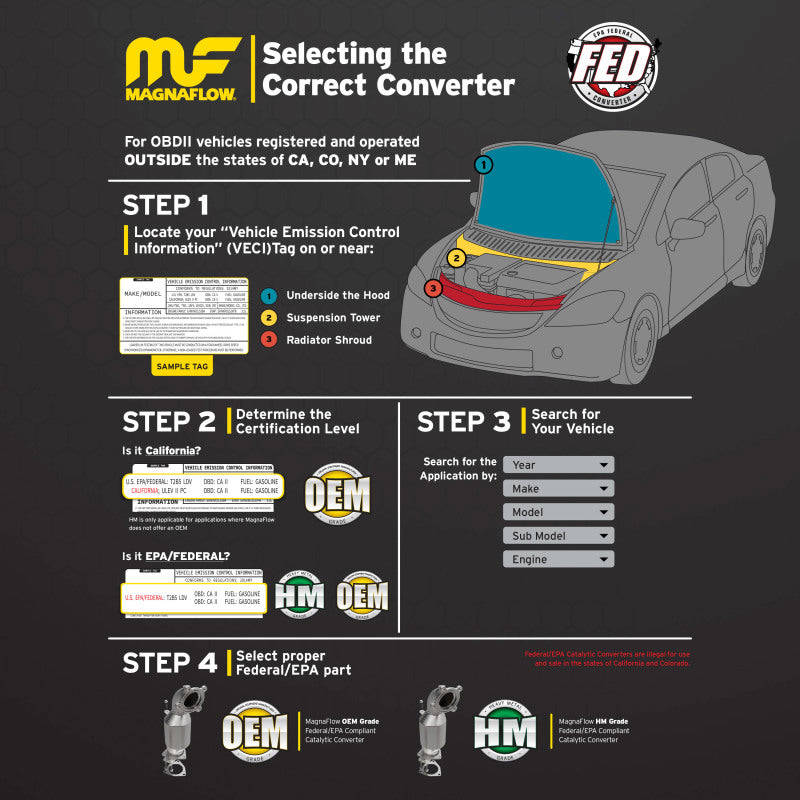 MagnaFlow Universal Catalytic Converter 2.50inch with Single O2 Sensor