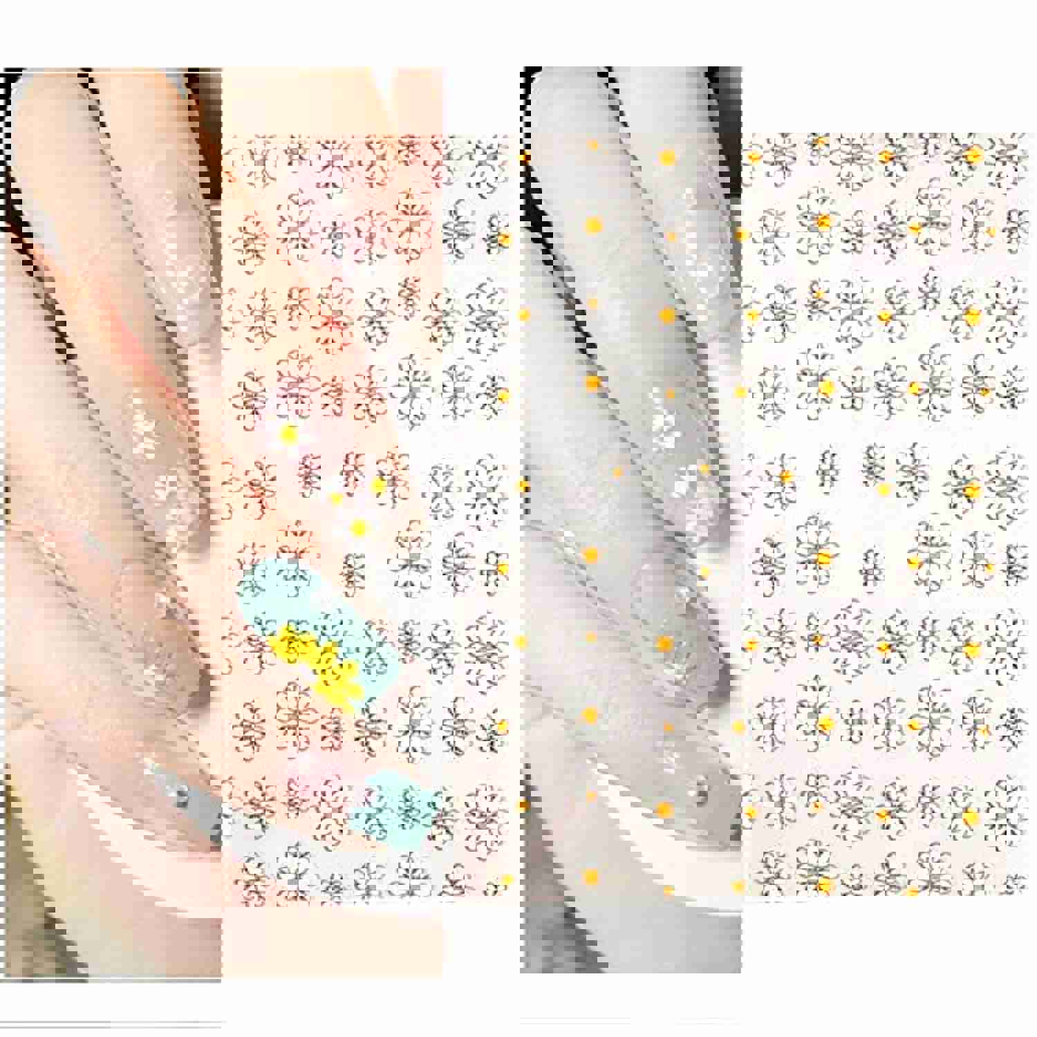 8 Sheets 3D Elegant Daisy and Sunflower Nail Stickers for DIY Manicure