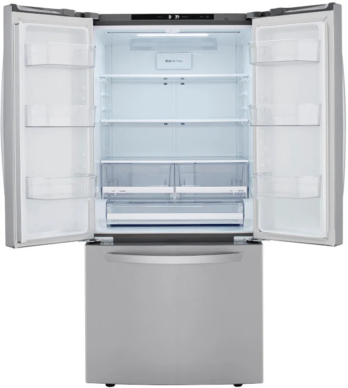 LG - 33 in. W 25 cu. ft. French Door Refrigerator with Ice Maker in PrintProof Stainless Steel