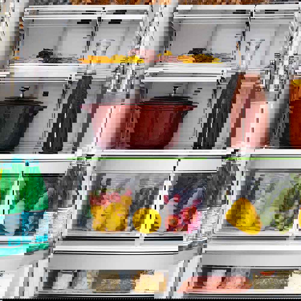 ZLINE Autograph Edition 36 in. French Door Refrigerator with Ice Maker - Fingerprint Resistant Black Stainless Steel & Polished Gold Accents