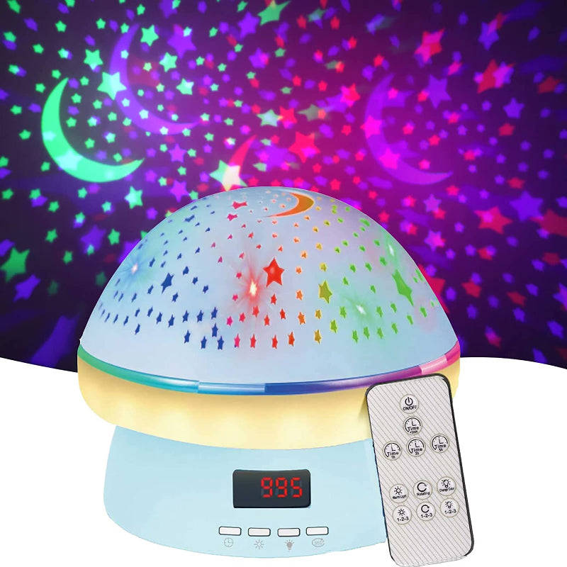 Timer Rotation Star Night Light Projector for Kids, 16 Colors, Auto Shut-off