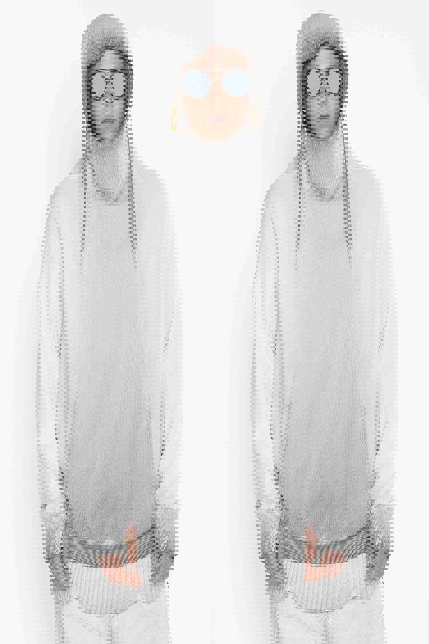 BORIS BIDJAN SABERI Light Grey Hoodie - HOODY2 F099
