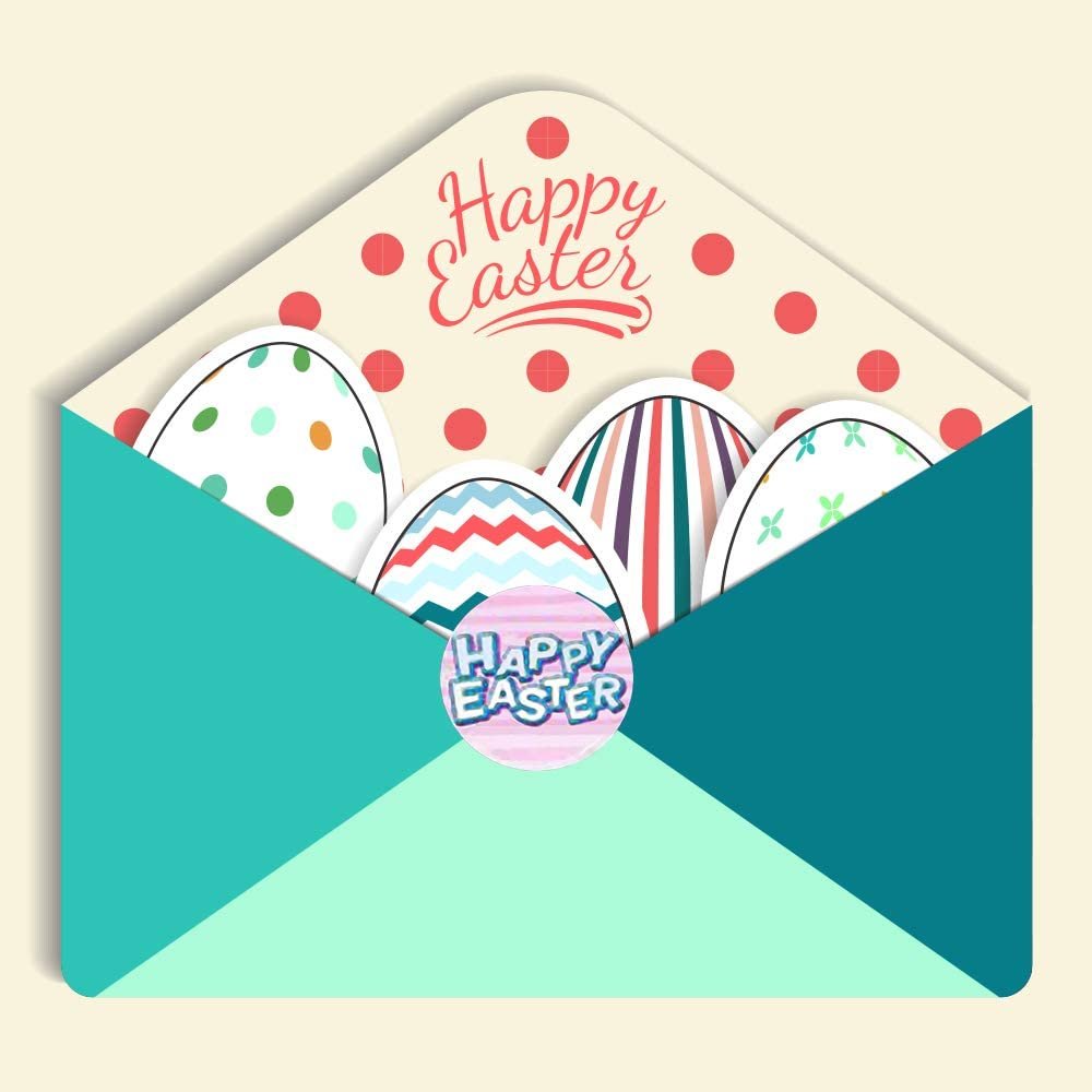 Easter Sticker Roll Assortment - 5 Rolls with 500 Stickers - Vibrant Holiday Decorations