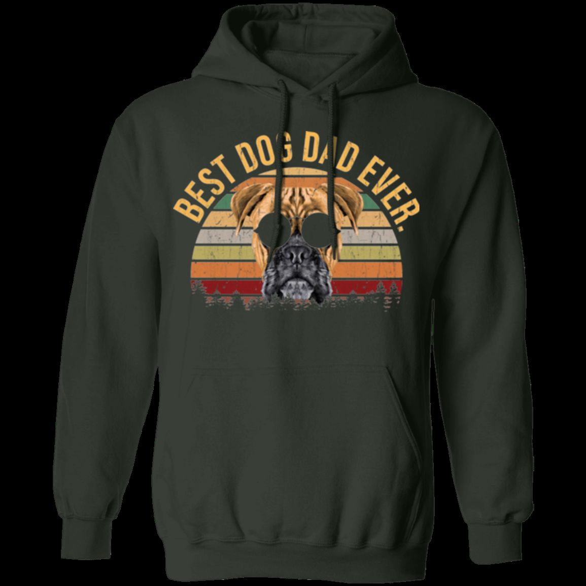 BEST DOG DAD EVER Pullover Hoodie - 8 oz Unisex Hoodie with Digital Print