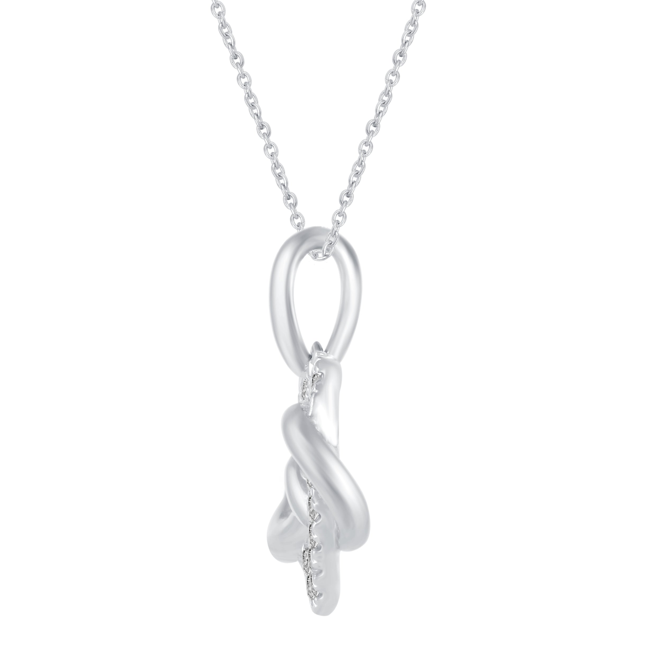 1/6 CT TW (I1-I2 Clarity) Diamond Infinity Heart Love Pendant Necklace in 925 Sterling Silver
