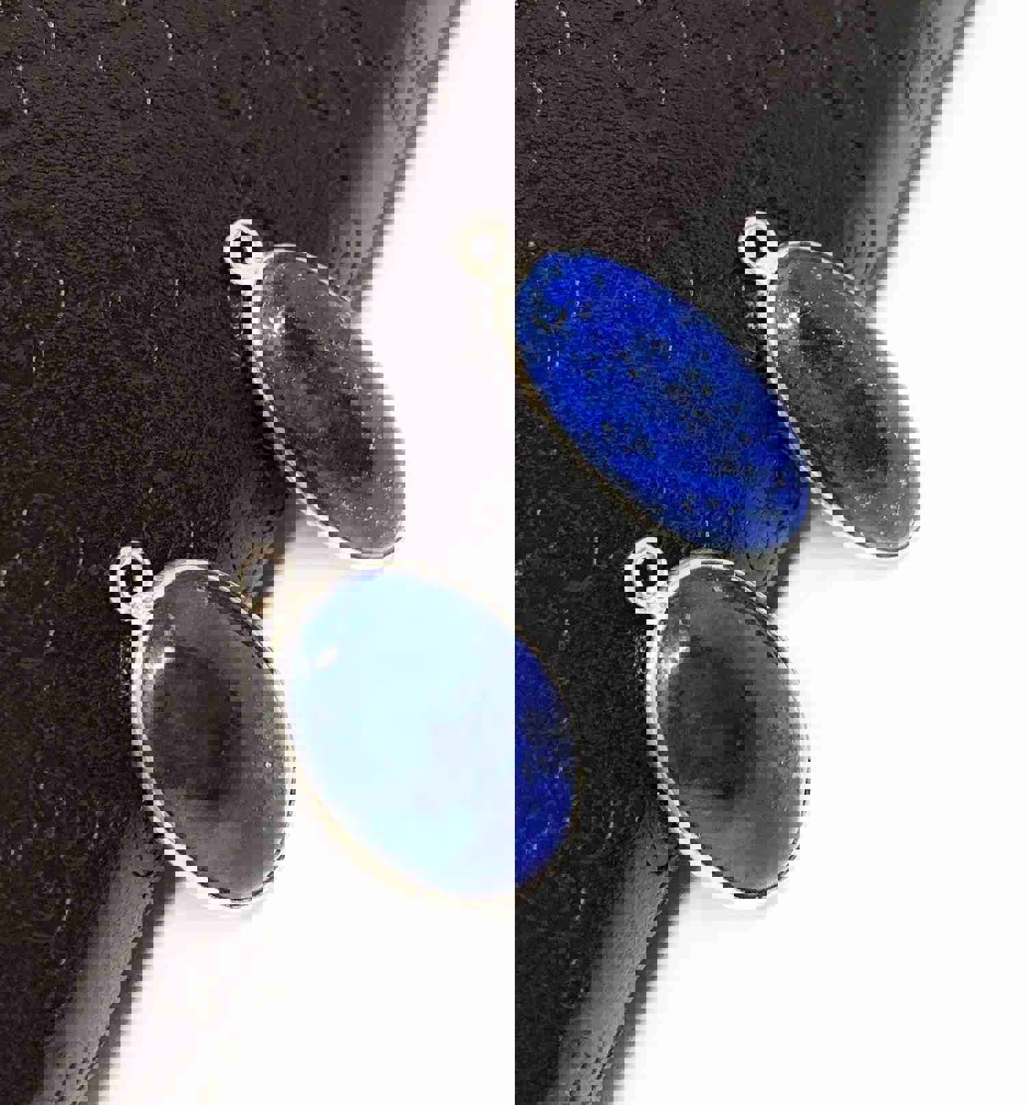 2 Pcs Lapis Lazuli Charms for Jewelry Making