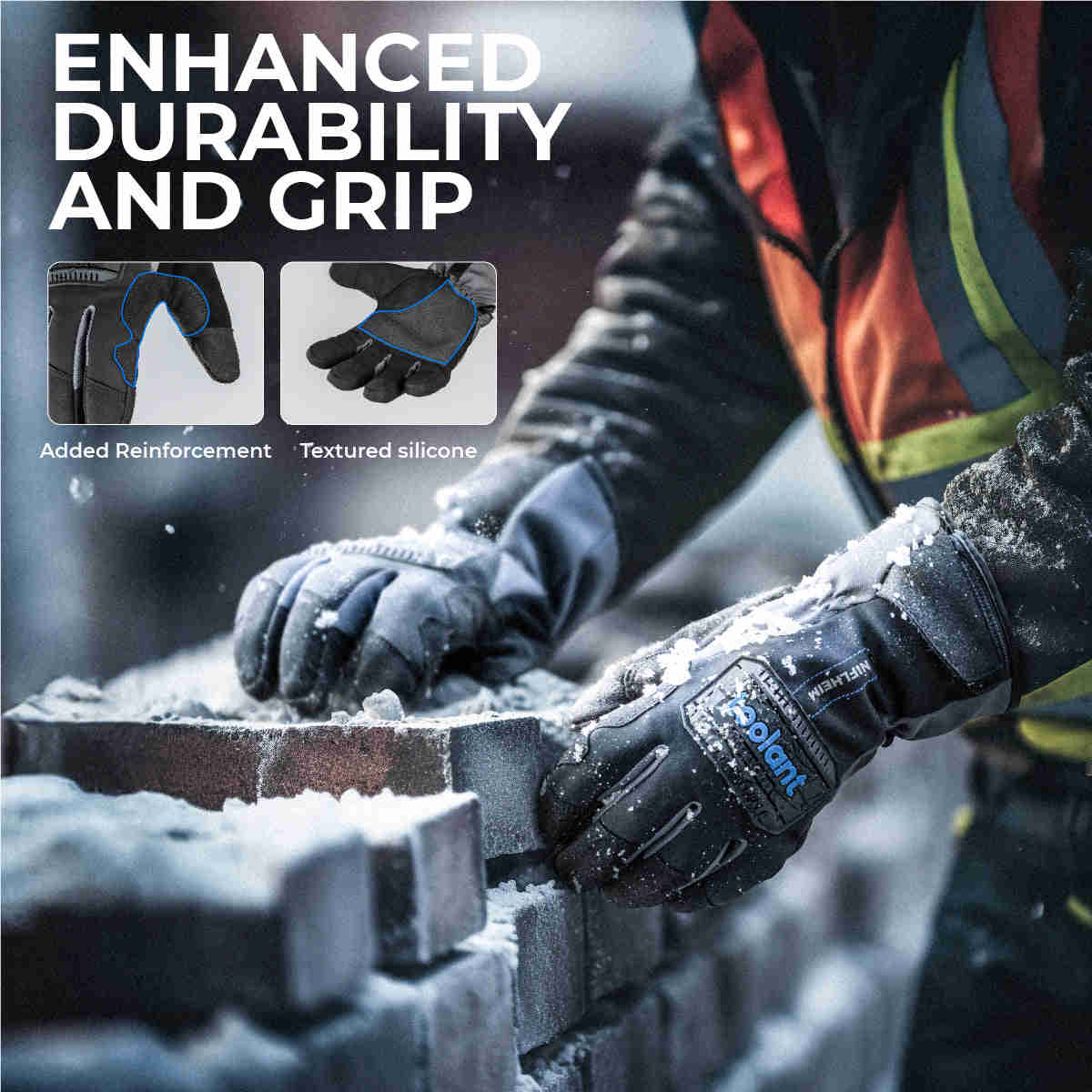 Waterproof Winter Work Gloves for Men with Long Cuff and 3M Insulation