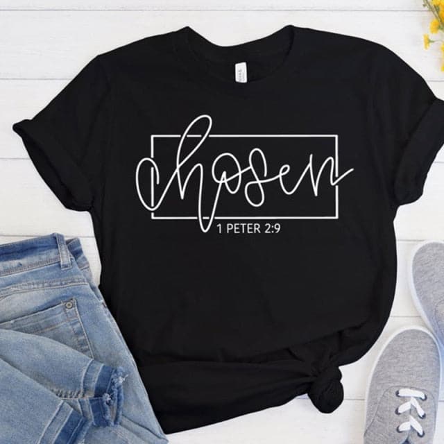 CHOSEN 1 Peter 2:9 Women's Fashion Premium Quality Christian Faith Based Burgundy Red T-Shirt