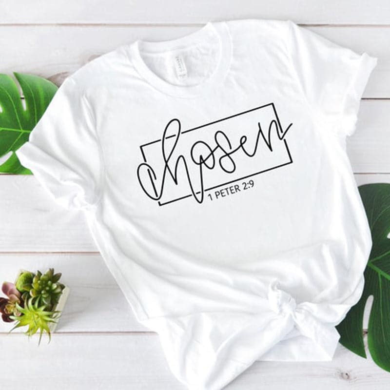 CHOSEN 1 Peter 2:9 Women's Fashion Premium Quality Christian Faith Based Burgundy Red T-Shirt