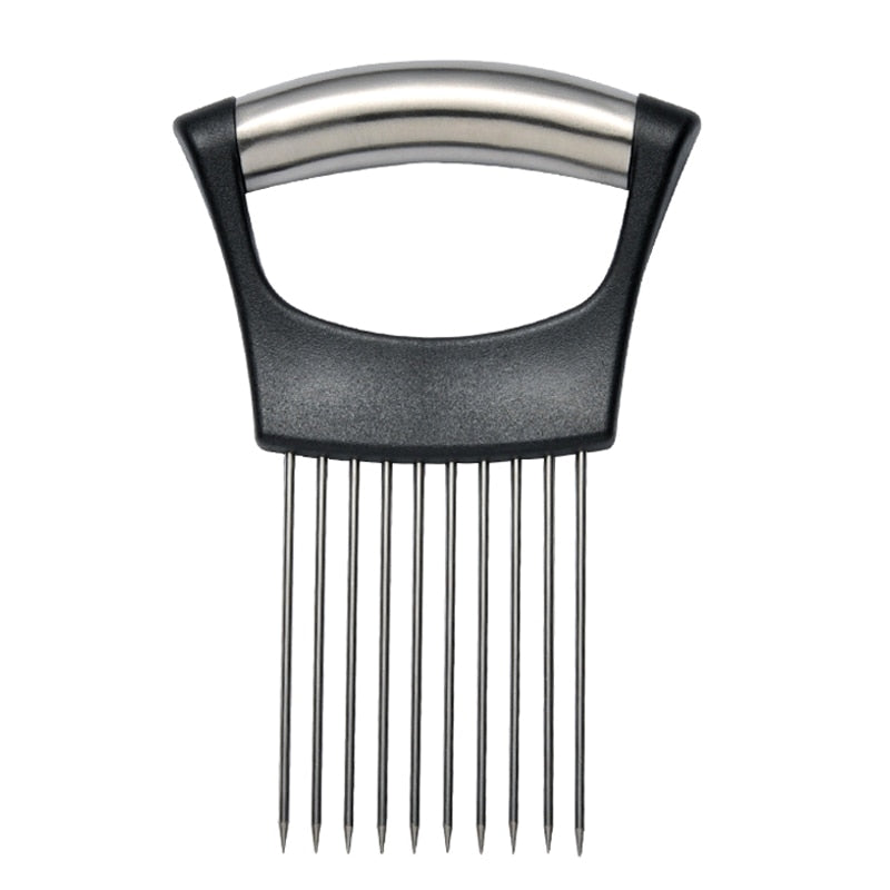 Stainless Steel Onion Holder & Slicer - Multi-Purpose Food Cutting Assistant