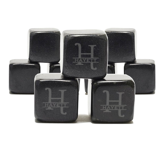 SET OF 9 Personalized Whiskey Stones - Engraved Whiskey Stones, Custom Whiskey Gift, Black Whiskey Stones