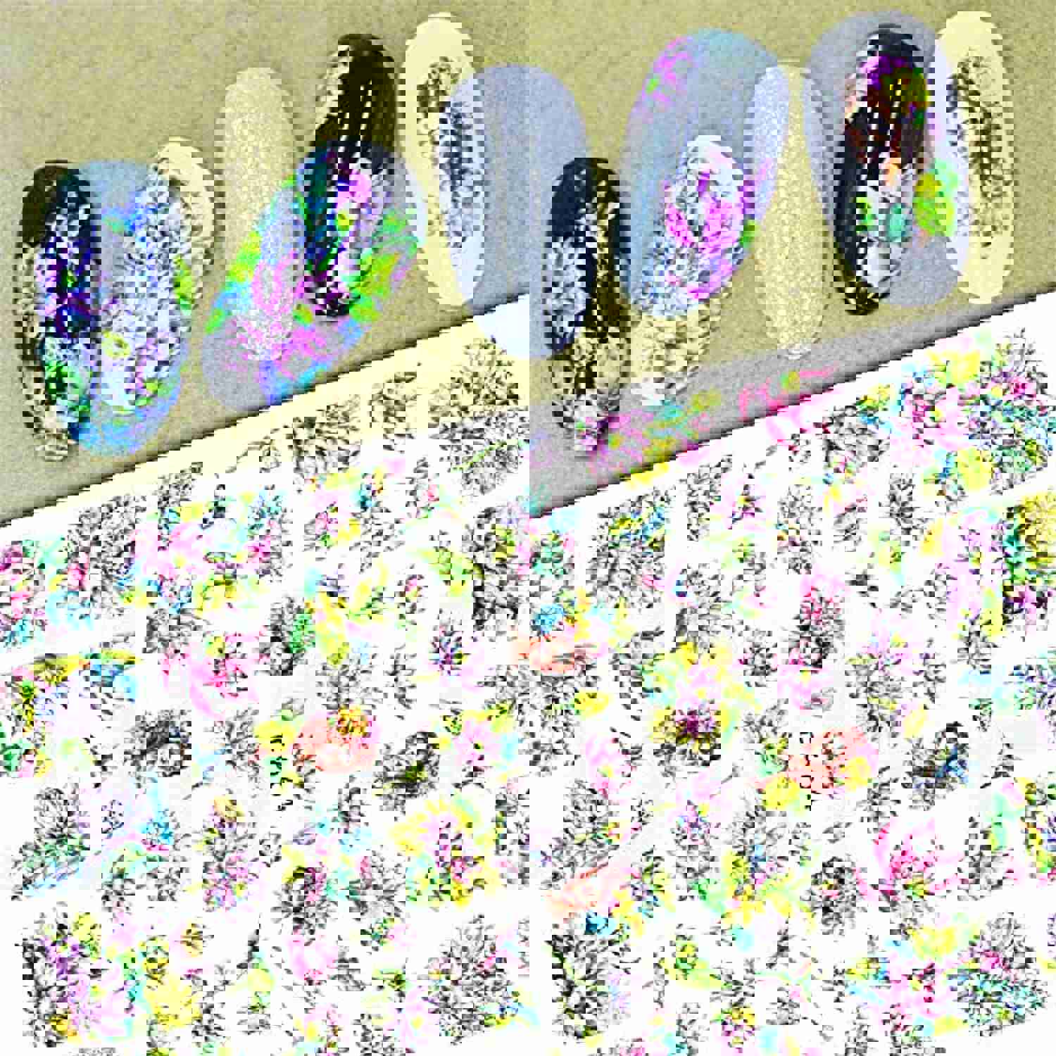 Dornail 8 Sheets Butterfly Floral Nail Stickers - Self-Adhesive Summer Nail Art Decals