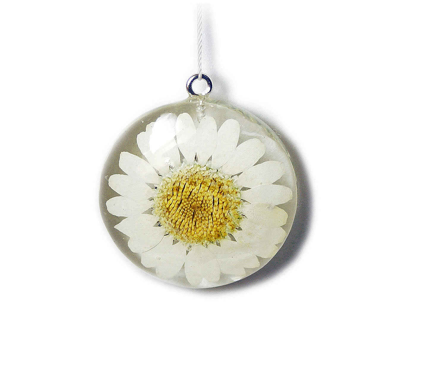 Handmade Summer Daisy Pendant - Unique Resin Flower Jewelry