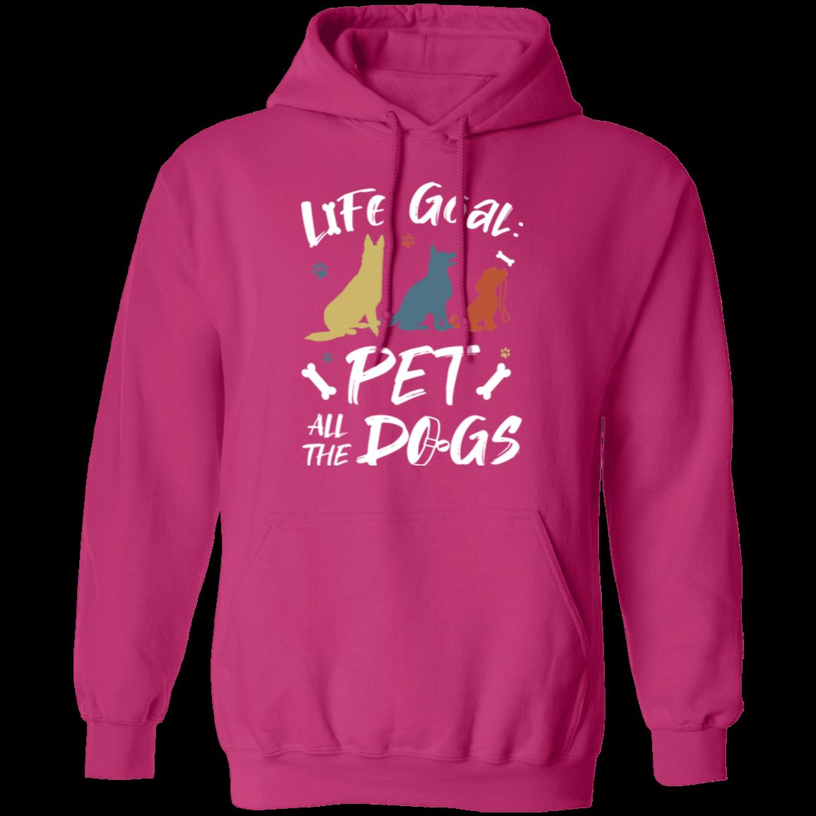 PET ALL THE DOGS LADIES Pullover Hoodie 8 oz