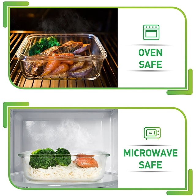 Prep Naturals Glass Meal Prep Container with Airtight Lids - 5 Pack, 36 Ounce