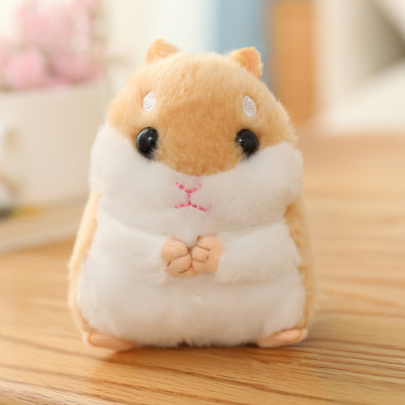 Plush Hamster Keychain Backpack Charm - Cute Stuffed Animal Keyring Pendant for Handbags & Backpacks