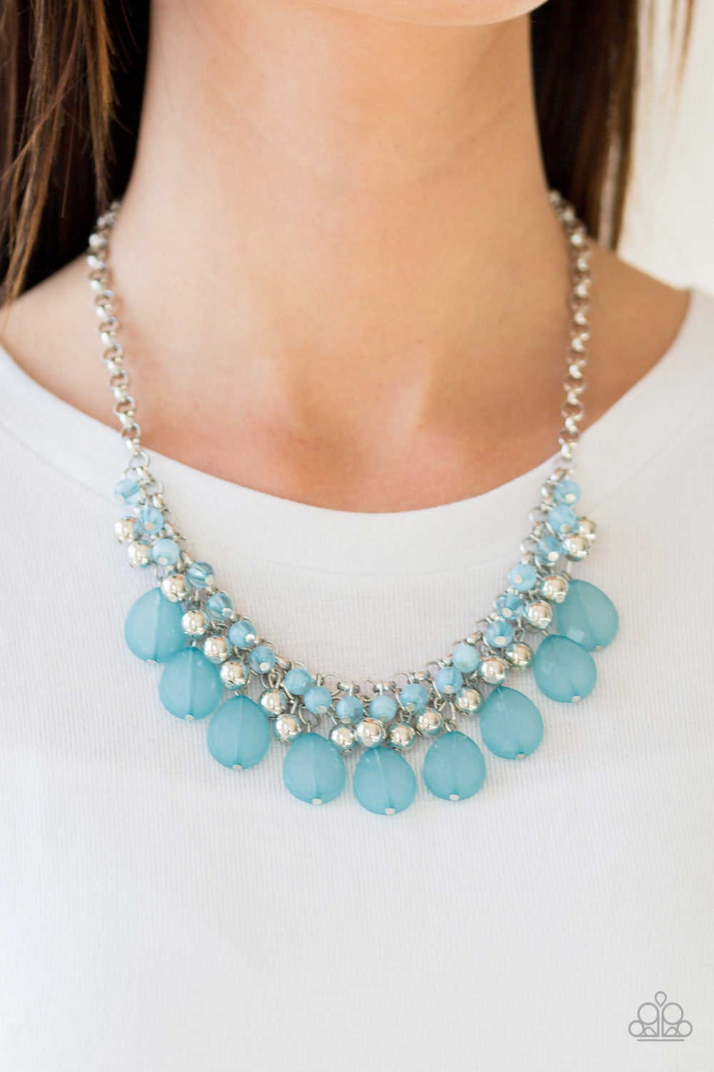 Paparazzi Jewelry Necklace Trending Tropicana - Blue with Matching Earrings