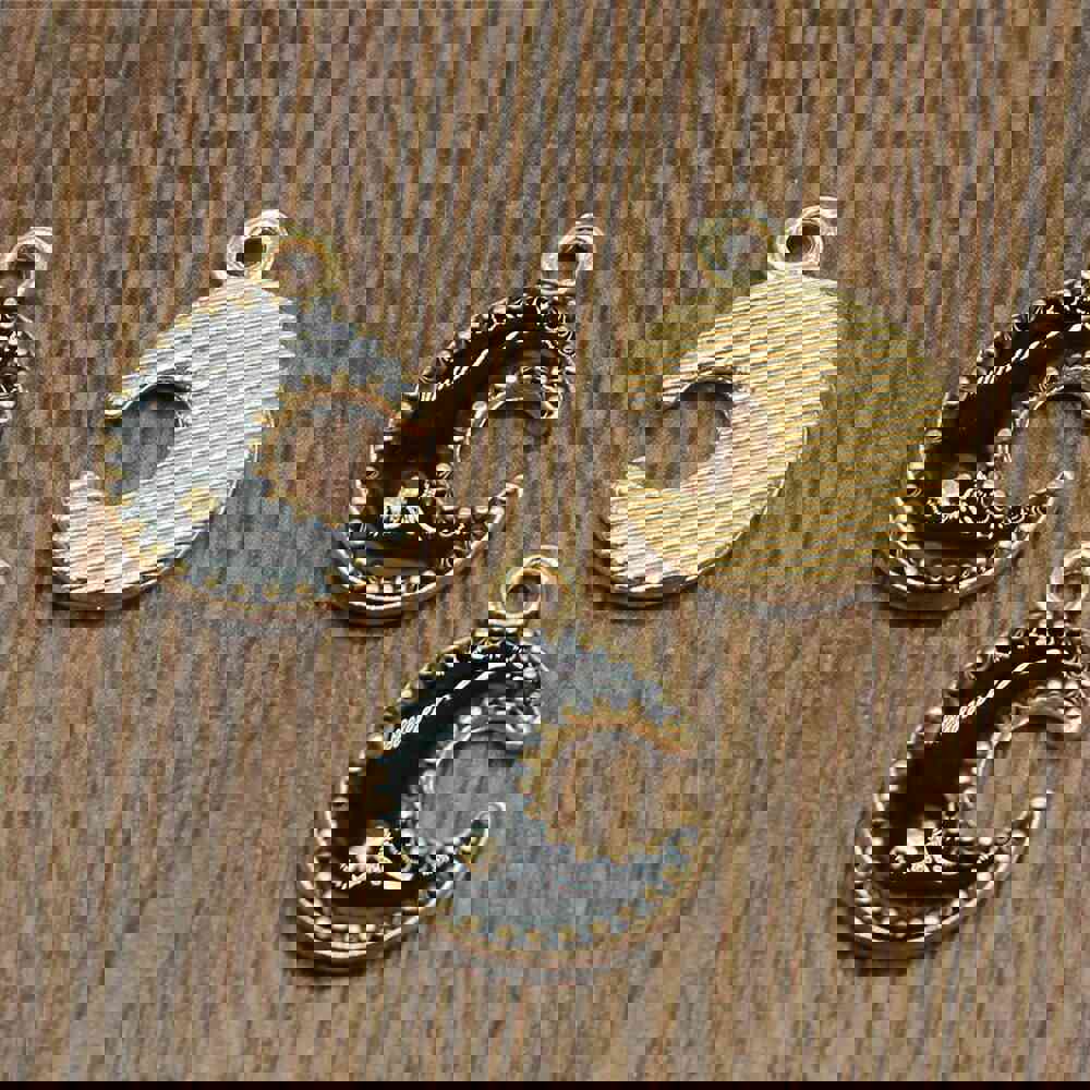 10pcs 13x17mm Moon Stars Charms KC Gold Plated for DIY Jewelry Making