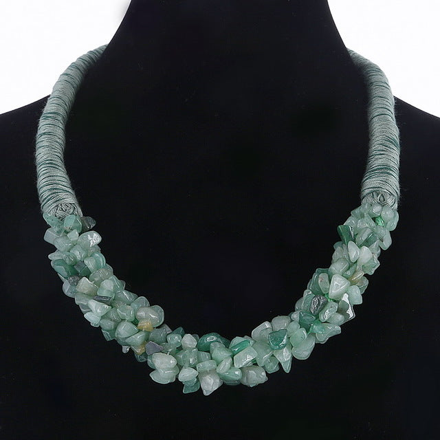 New Bohemia Statement Choker with 100% Natural Coral Stone for Women