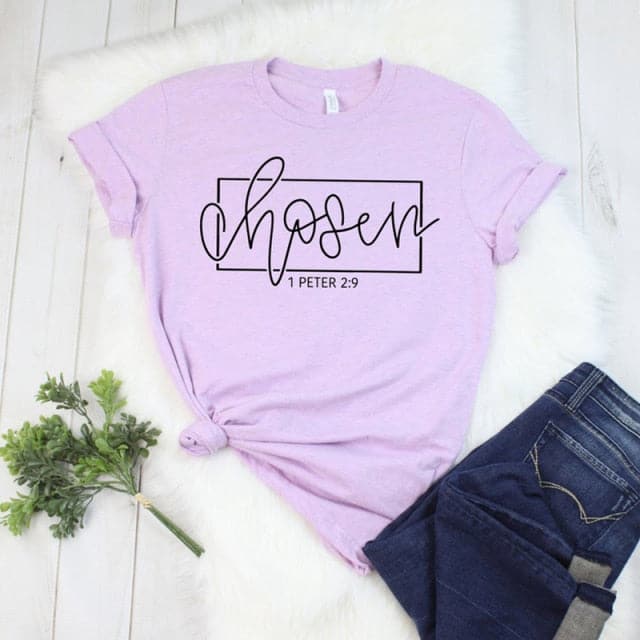 CHOSEN 1 Peter 2:9 Women's Fashion Premium Quality Christian Faith Based Burgundy Red T-Shirt