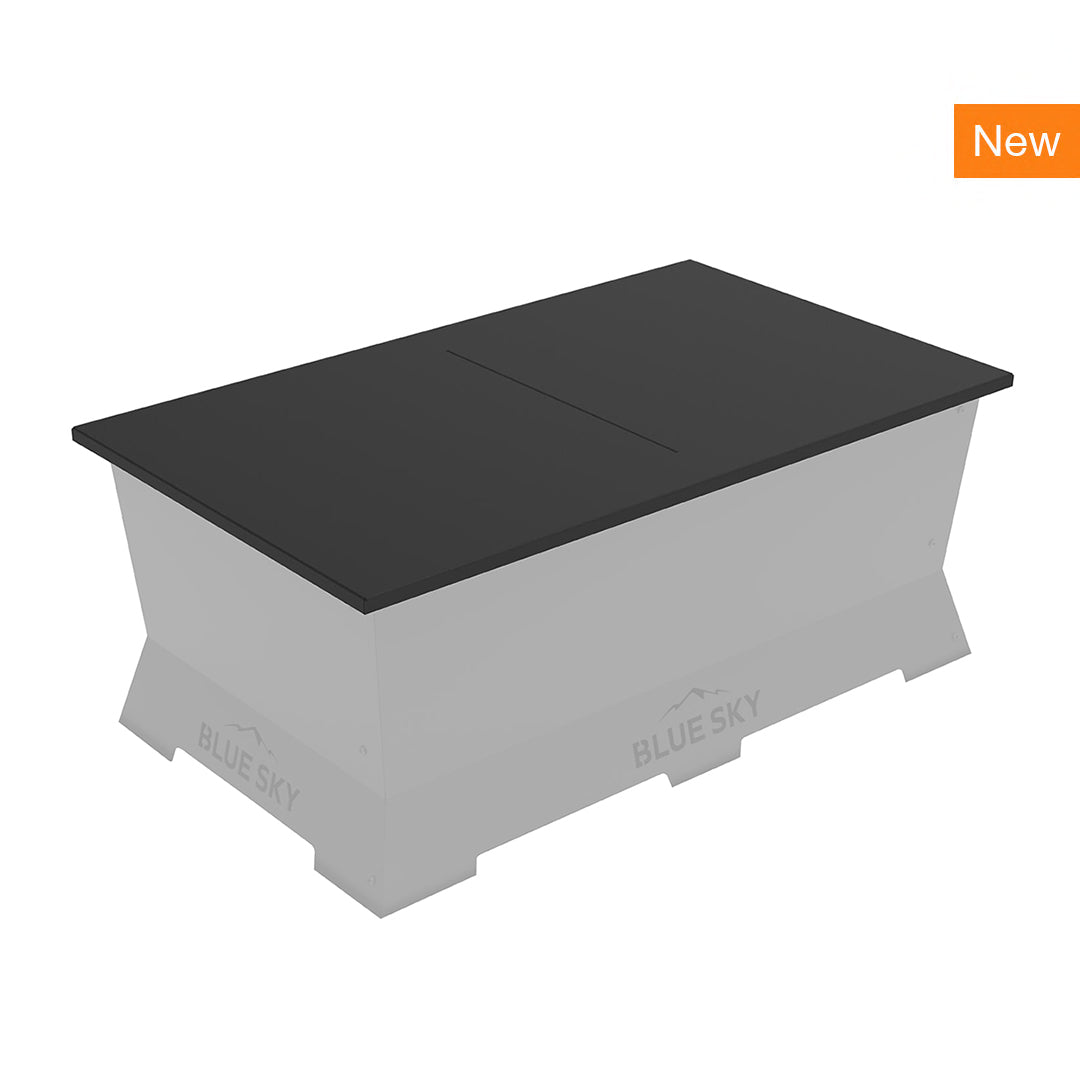 Rectangle Peak Smokeless Fire Pit Lid - Multi-Purpose Steel Cover for Patio Fire Pits
