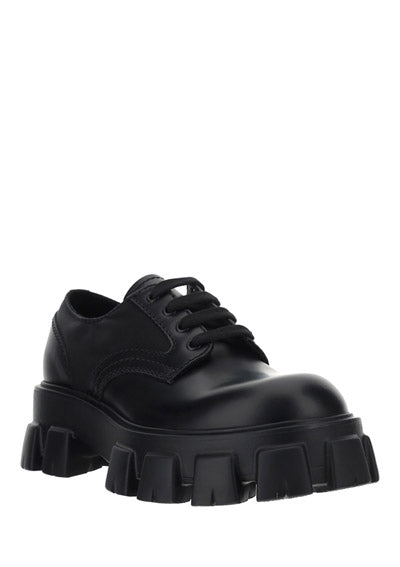 Monolith Brushed Rois Leather & Nylon Lace-up Shoes - Black