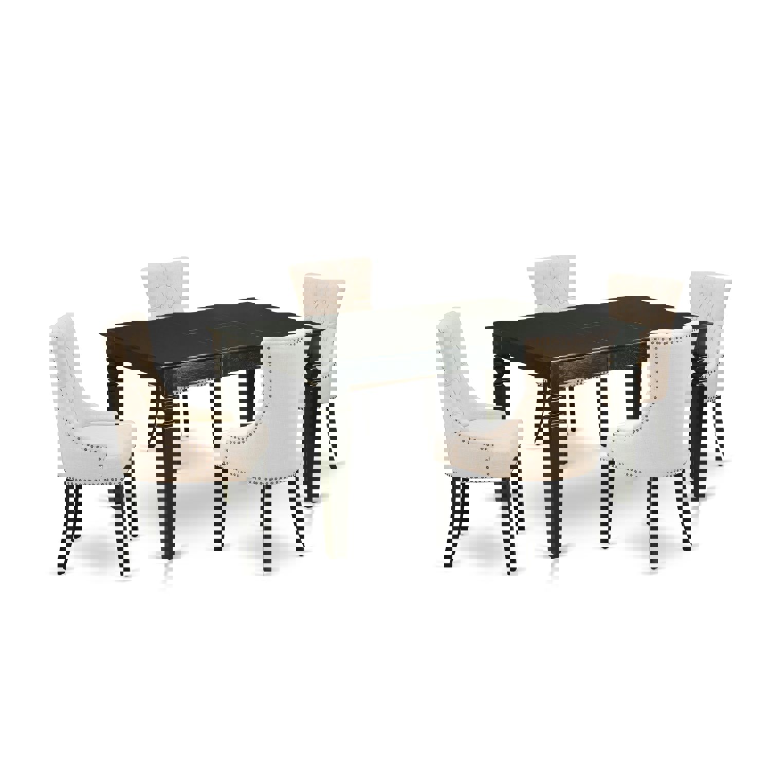 East West Furniture 5-Piece Kitchen Table Set with Extendable Leaf and 4 Parson Chairs