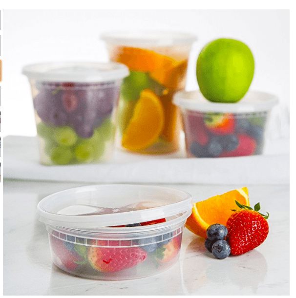 50pk 8oz Small Food Plastic Storage Containers With Lids