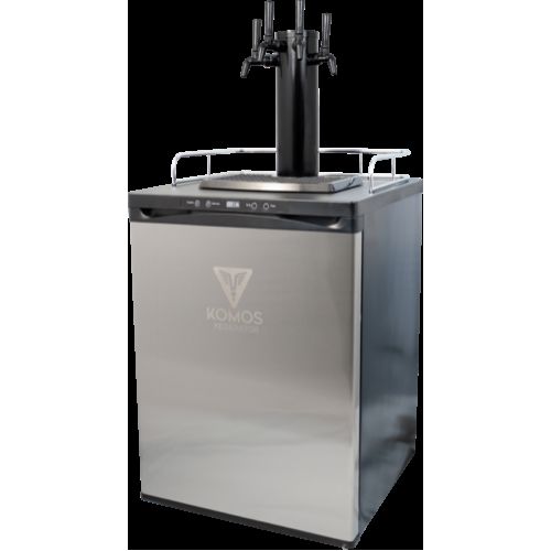 Komos® V2 Full Size Energy Efficient Kegerator with Matte BLACK Stainless Steel NukaTap Faucets