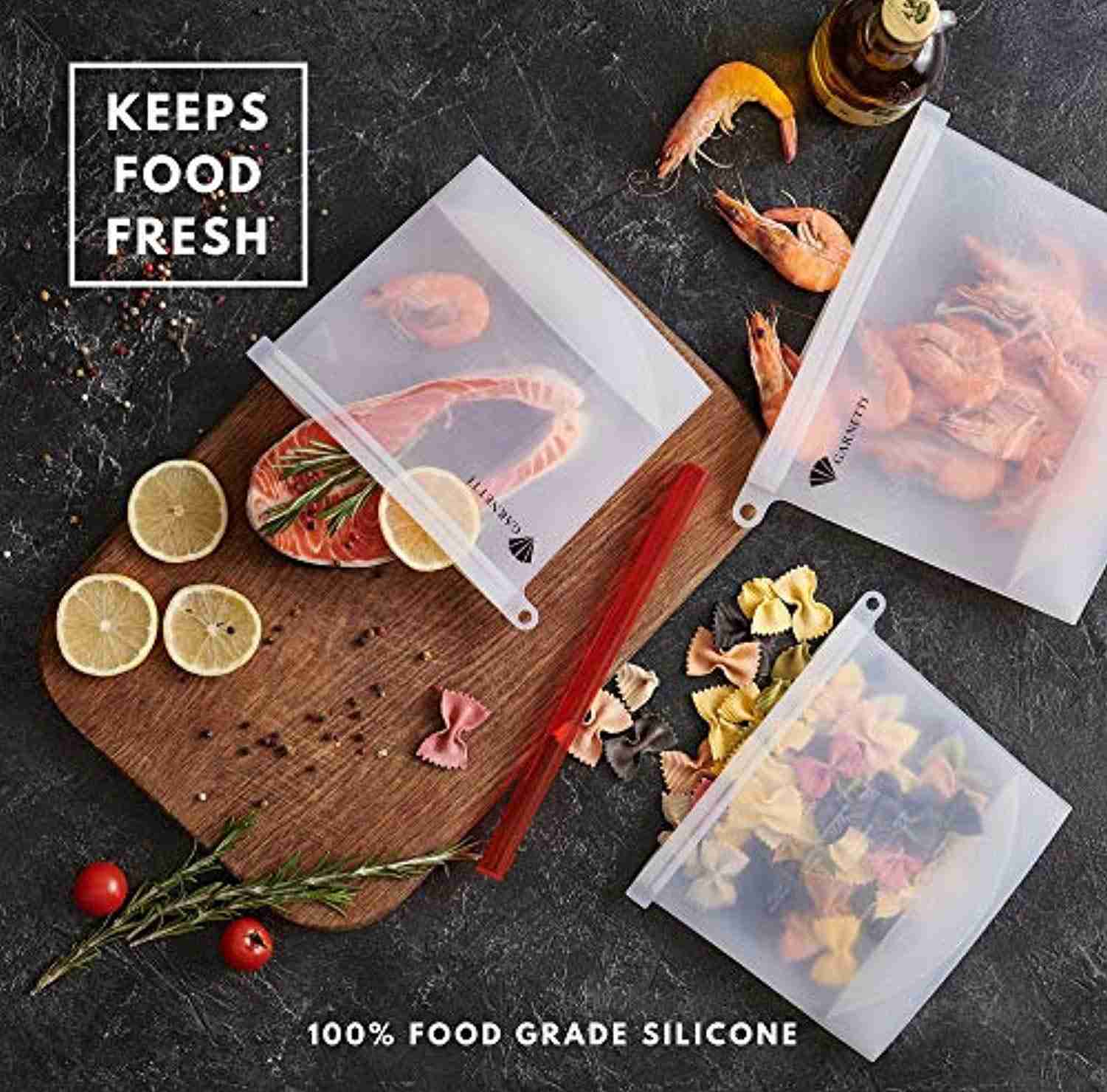 Reusable Bag Set of 10 - 5 Silicone Food Bags & 5 Produce Mesh Bags - Eco-Friendly Storage Solution