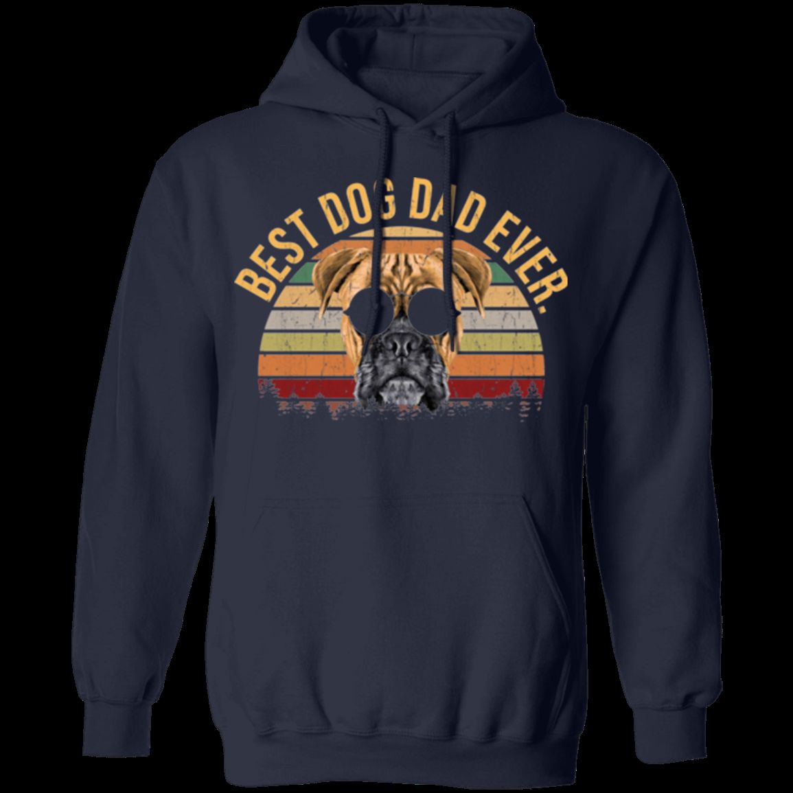 BEST DOG DAD EVER Pullover Hoodie - 8 oz Unisex Hoodie with Digital Print