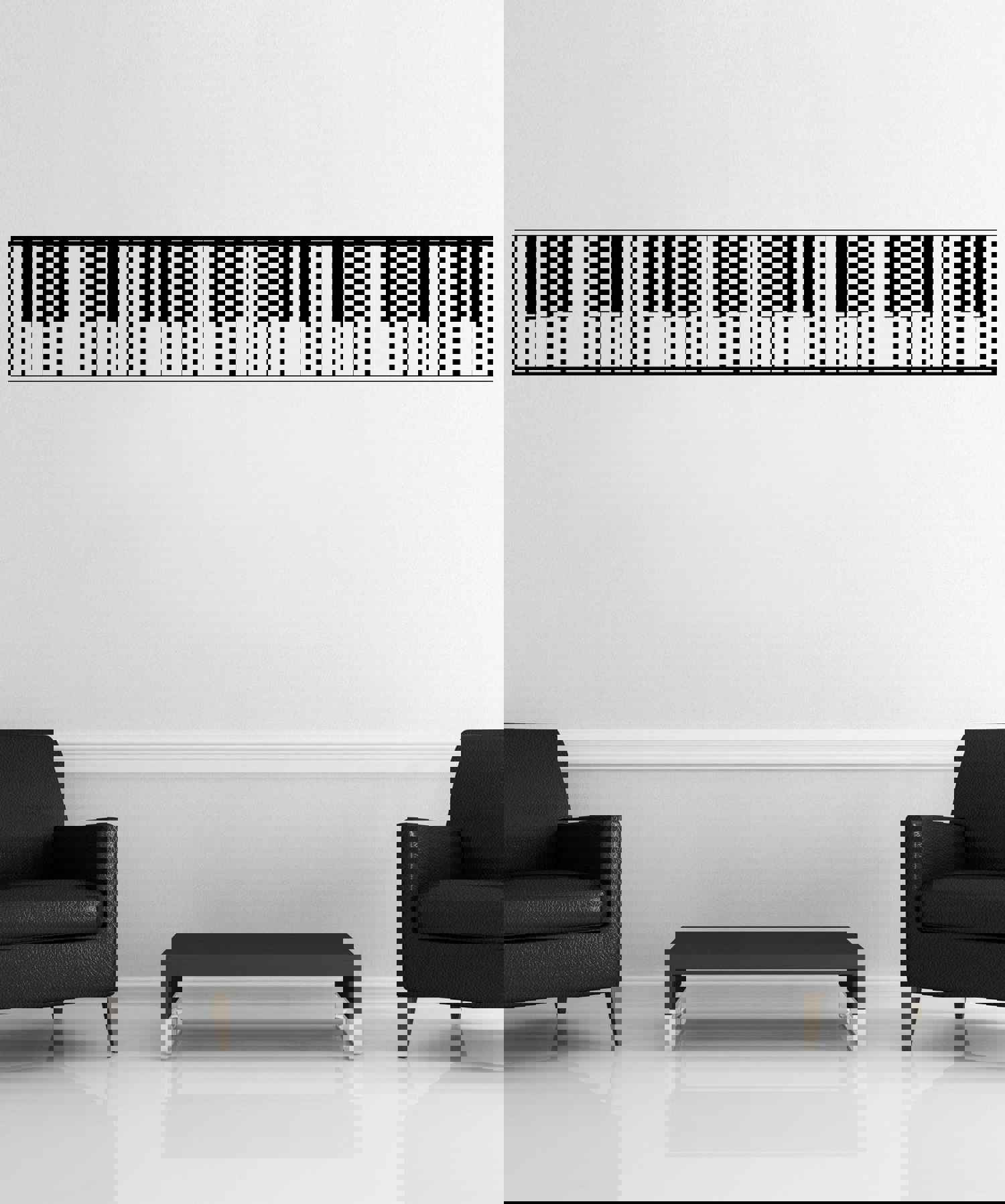 Piano Keys Die-Cut Wall Decal Sticker - Musical Instrument Decor