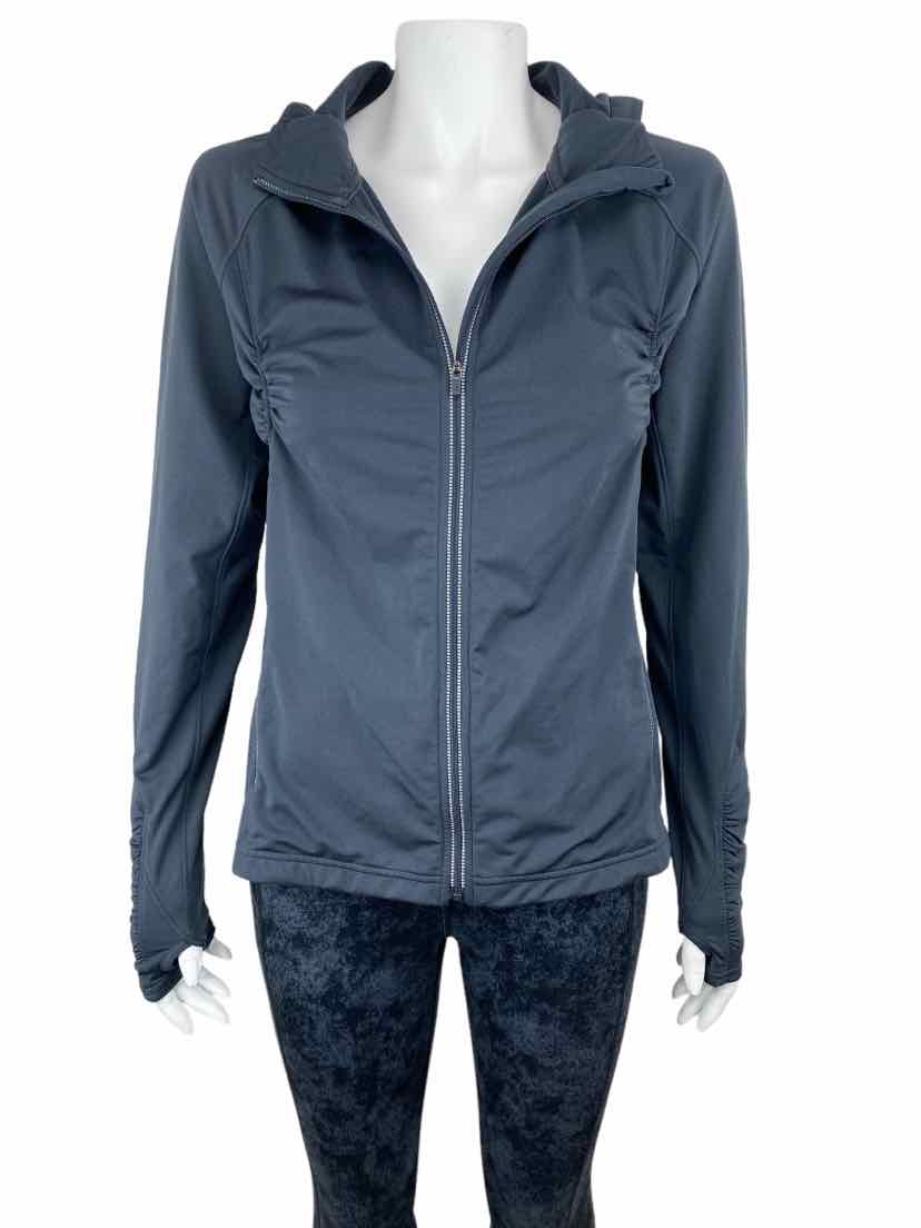Athleta Women's Half Mile Ruched Zip Hoodie Jacket - Dark Grey, Size M