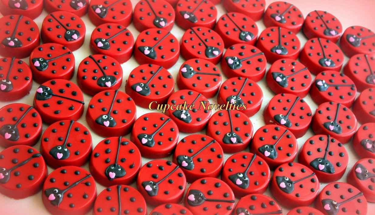 Custom Ladybug Themed Chocolate Oreo Cookies for Birthdays, Baby Showers & Valentine's Day