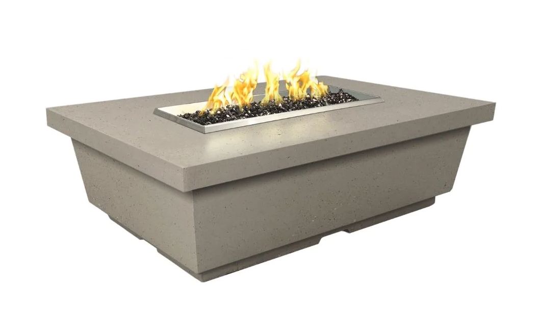 American Fyre Designs Contempo 52-Inch Concrete Rectangular Gas Fire Pit Table