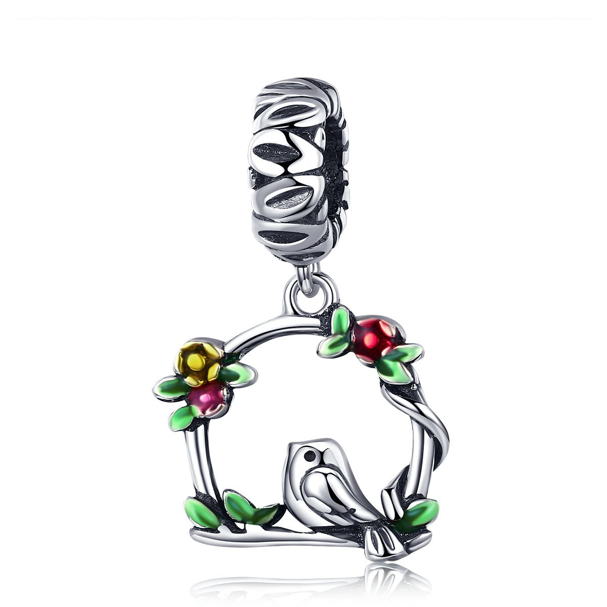 Sterling 925 Silver Olive Branch Pendant for Pandora & European Charm Bracelets