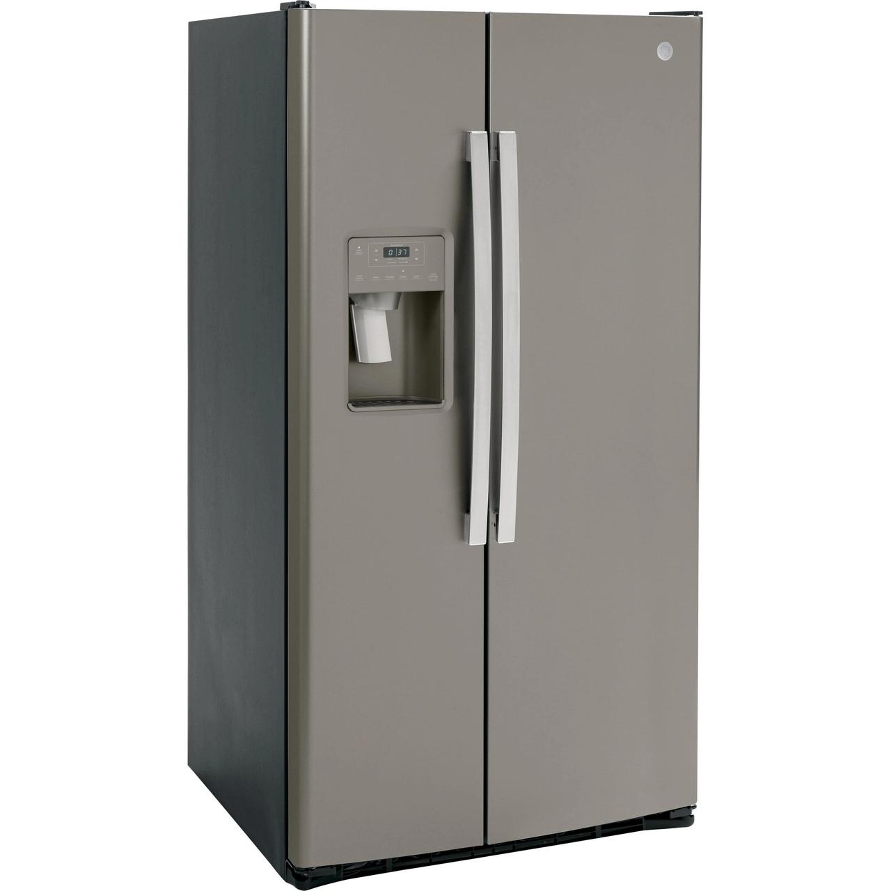 GE 36-inch, 25.3 cu. ft. Side-by-Side Refrigerator with Water and Ice Dispenser GSS25GMPES