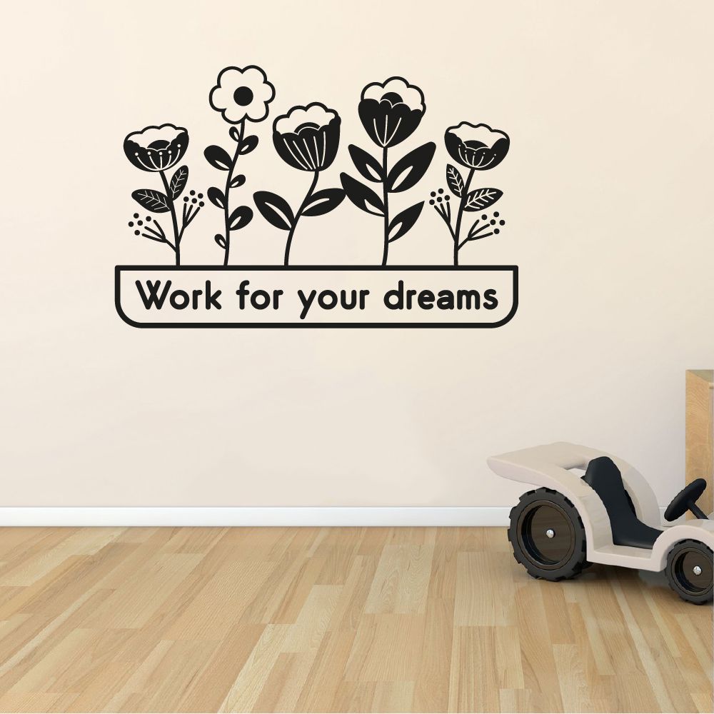 Flowers Floral Vinyl Wall Sticker - Spring Silhouette Decal for Home Decor