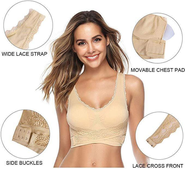 BETTYBRA® Comfy Corset Adjustable Bra with Front Cross Side Buckle and Lace - Buy One Get Two Free