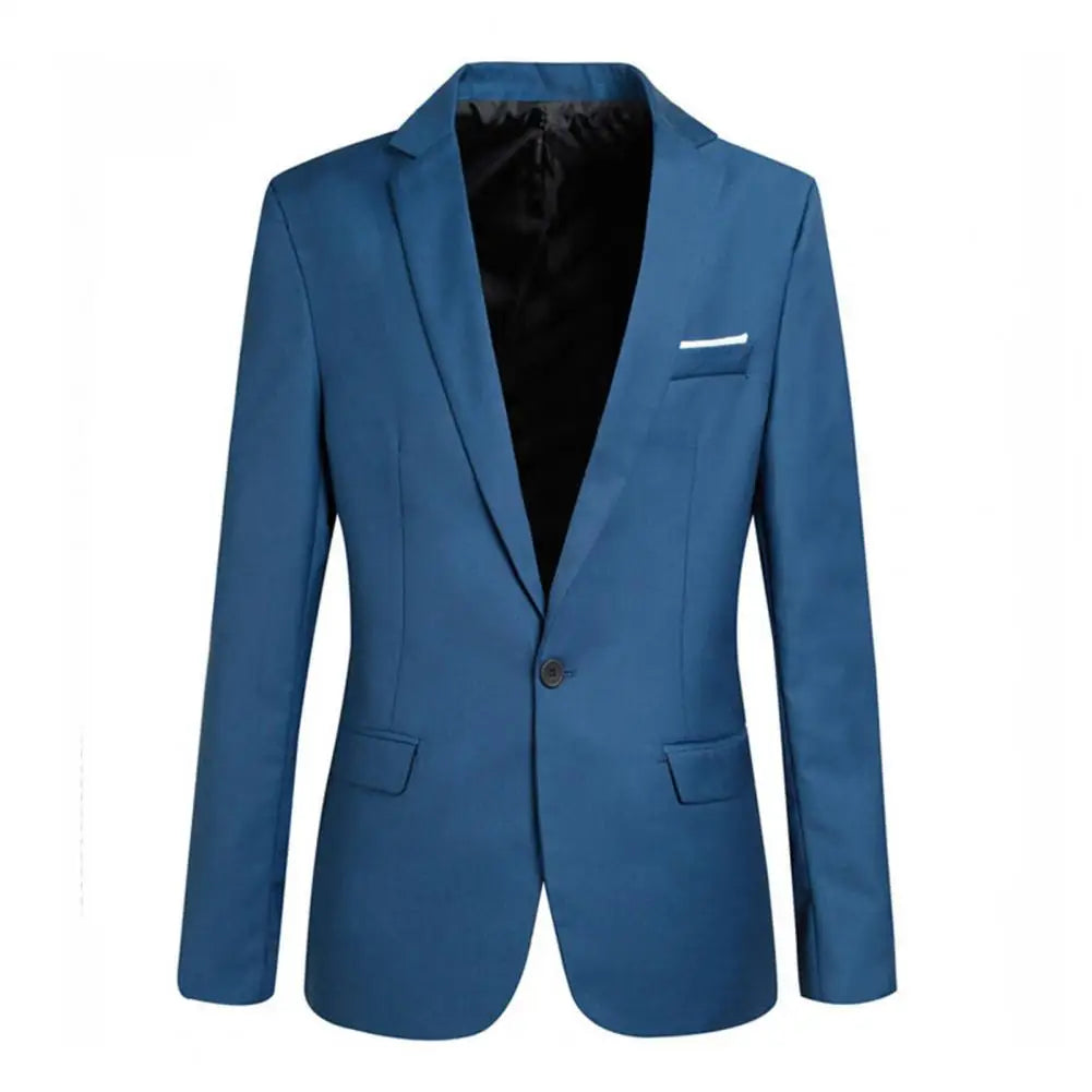 Men's Pure Color Coat Jacket Casual Formal Blazer