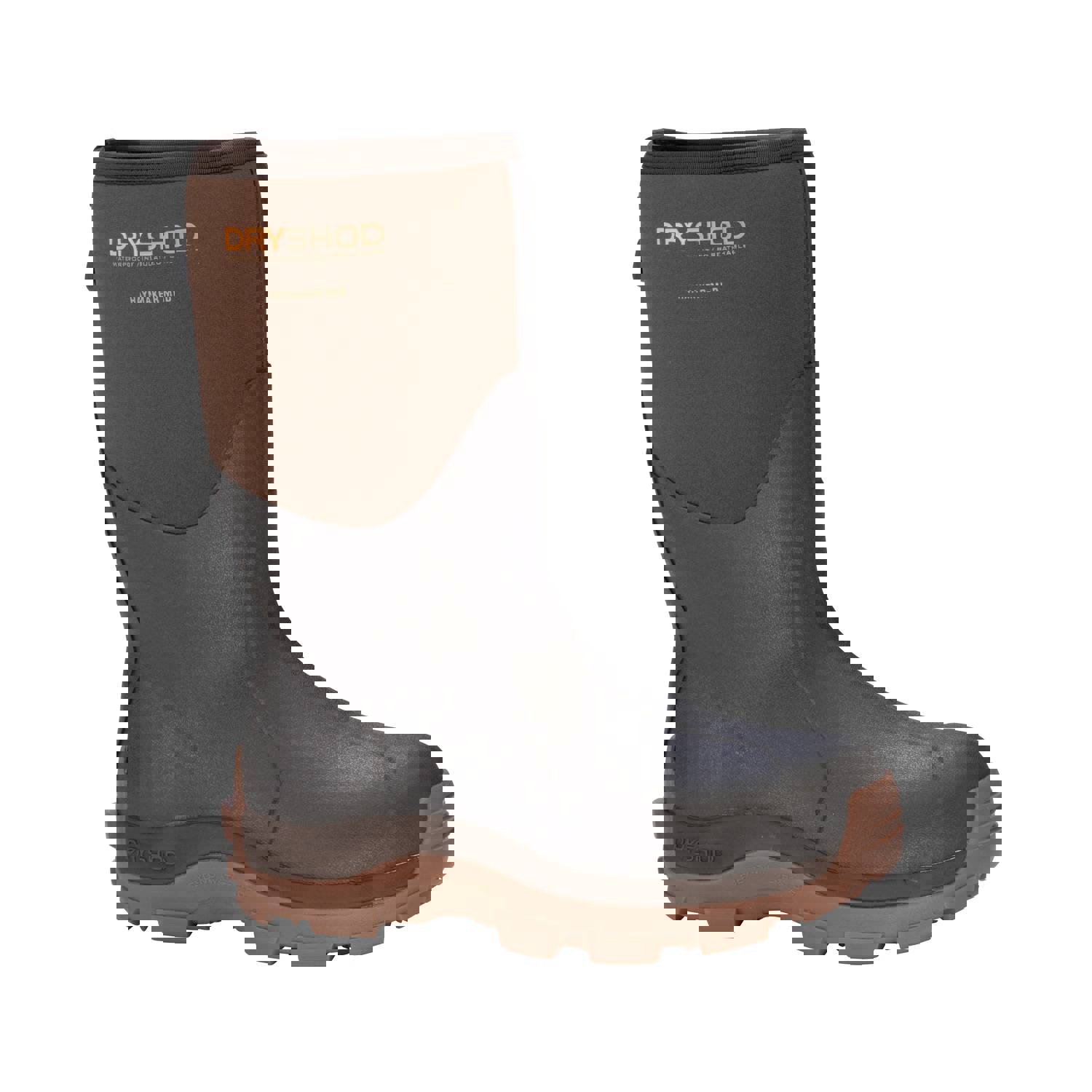 Dryshod Mens Haymaker Mid Waterproof Rubber Boot - Brown HAY-MM-BR
