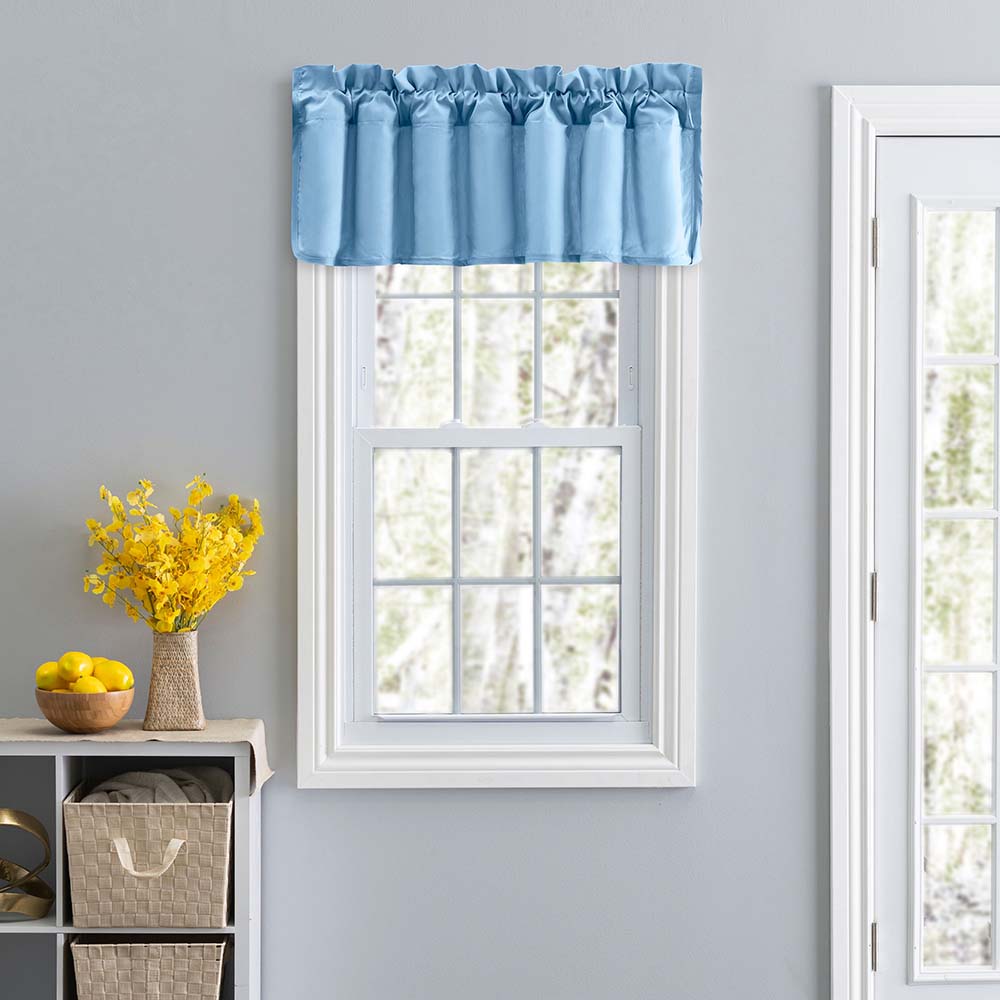 Ellis Stacey 3 Rod Pocket High Quality Fabric Solid Color Window Lined Swag Set Filler Valance 42x13 Slate