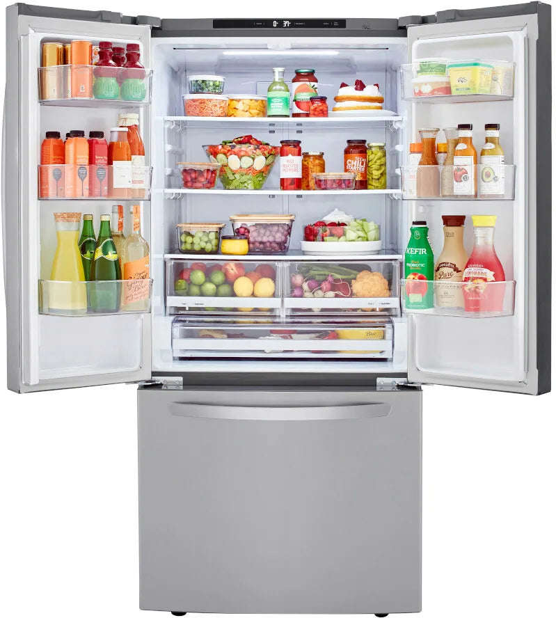 LG - 33 in. W 25 cu. ft. French Door Refrigerator with Ice Maker in PrintProof Stainless Steel