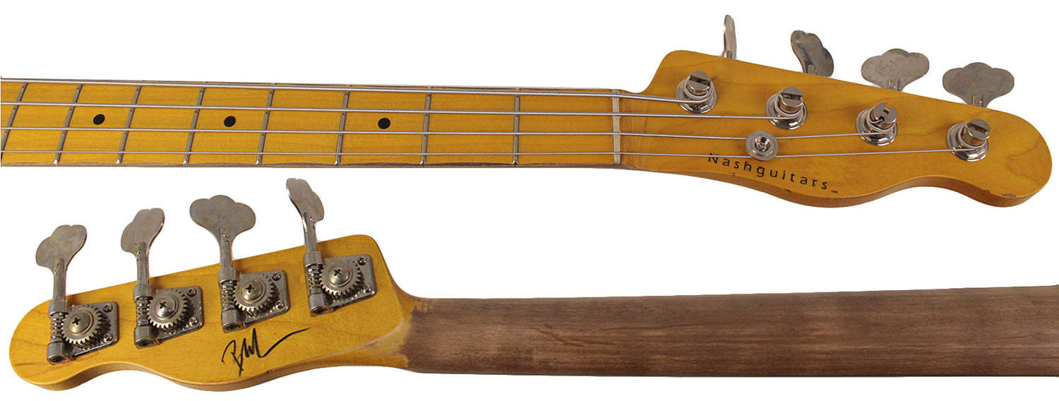 Nash PB-55 Bass Guitar in Mary Kaye White with Light Aging