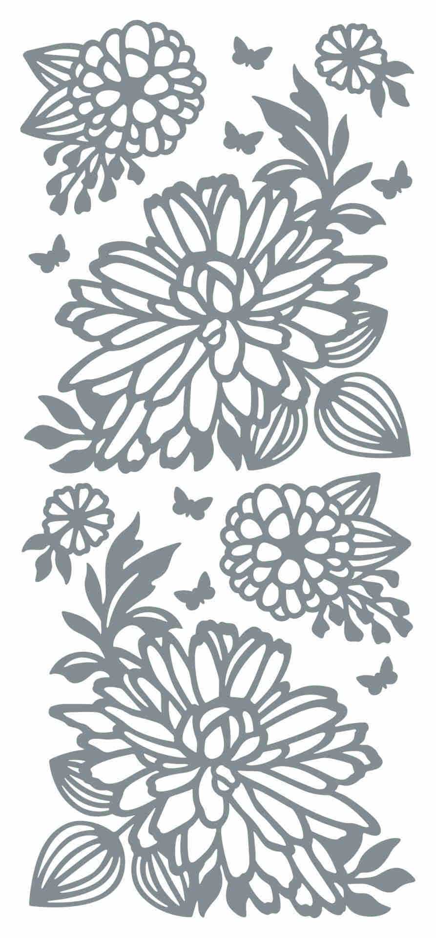 Flowers Large Outline Sticker - High Quality Vinyl Decal for Multiple Surfaces