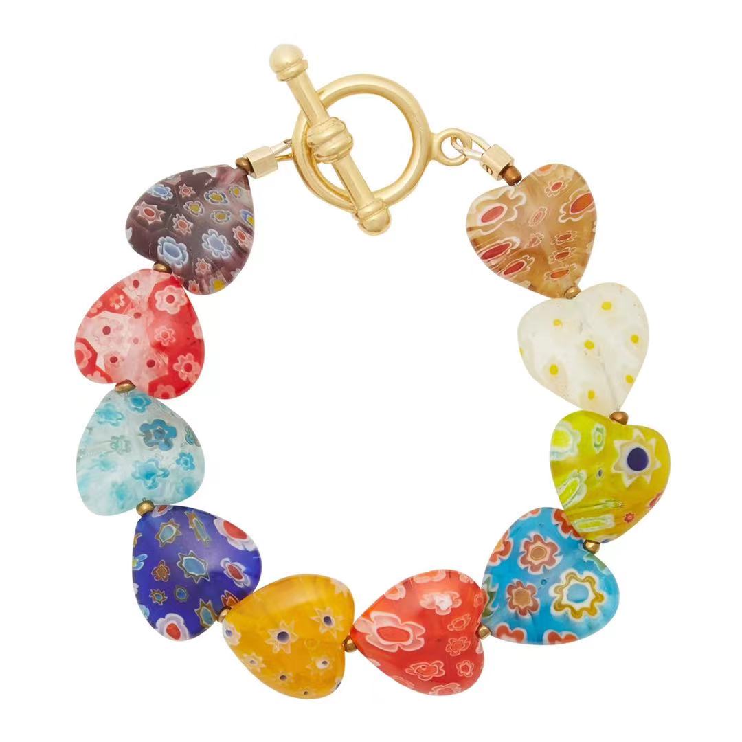 Luxury Colored Glaze Love Bracelet With Pendant