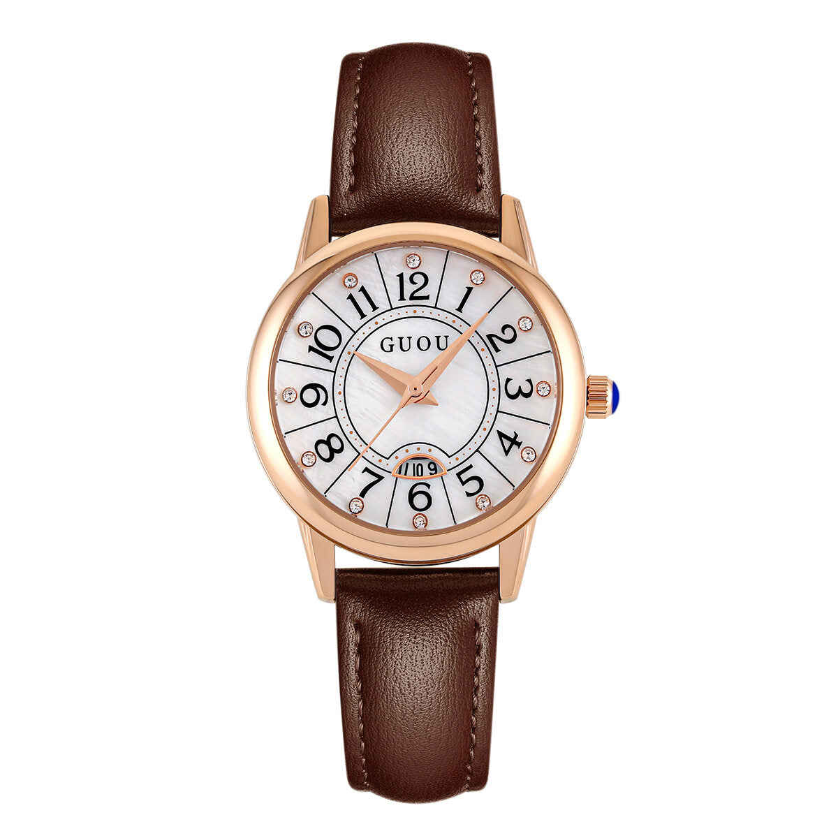 Guou 6044 Women's Fashion Watch - Large Dial, Quartz Movement, Waterproof
