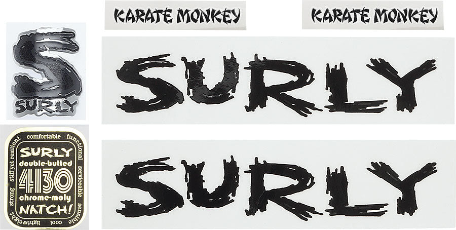 Surly Karate Monkey Decal Set for Bicycle Frame Repair and Customization