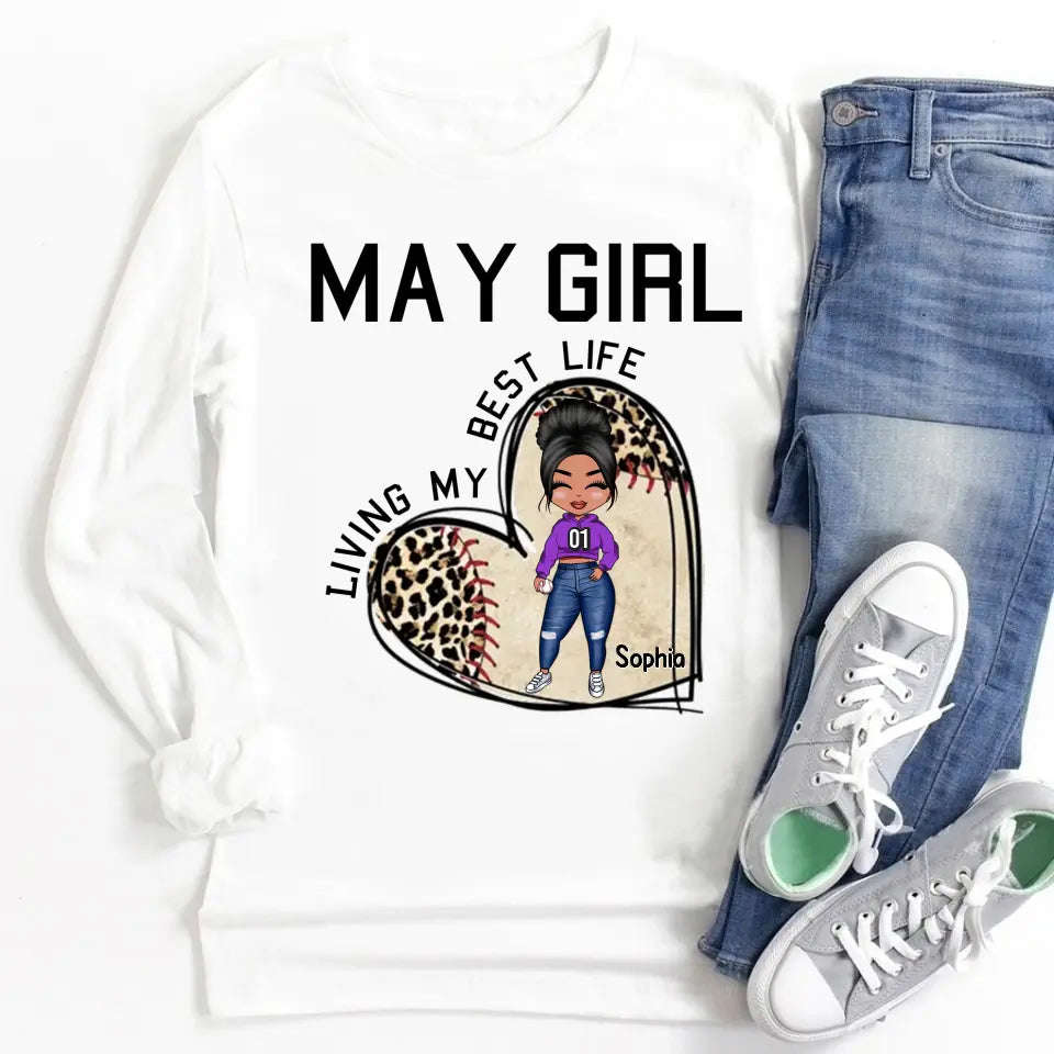May Birthday Shirt - Custom Queens Born in May Baseball Lover Gift