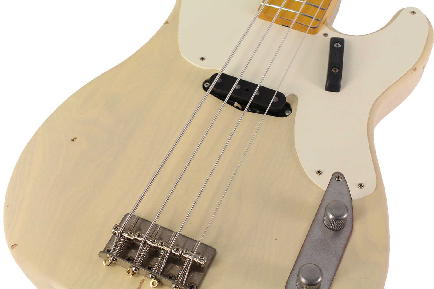 Nash PB-55 Bass Guitar in Mary Kaye White with Light Aging
